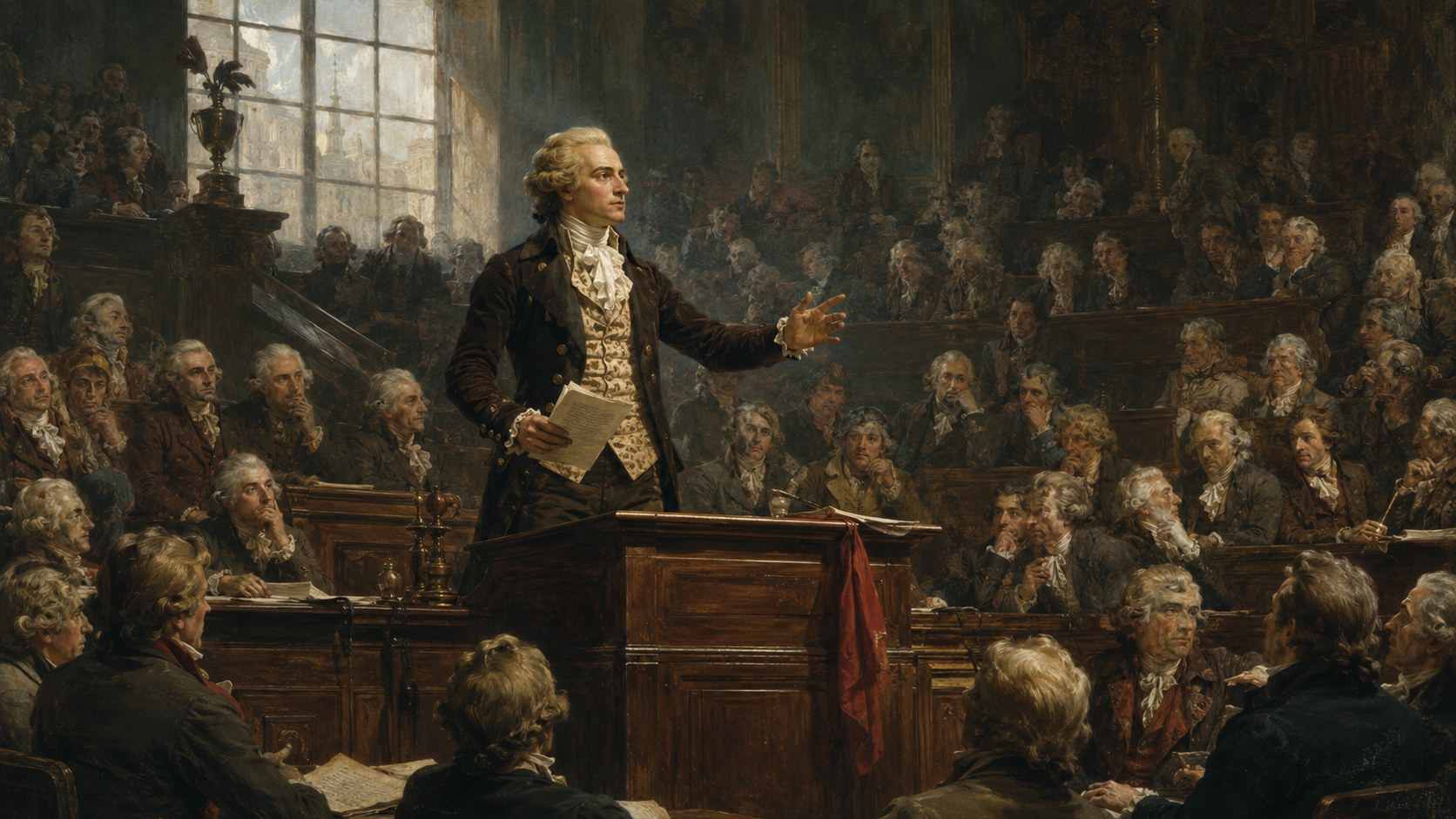 Robespierre prenant la parole à la tribune pendant la Révolution française